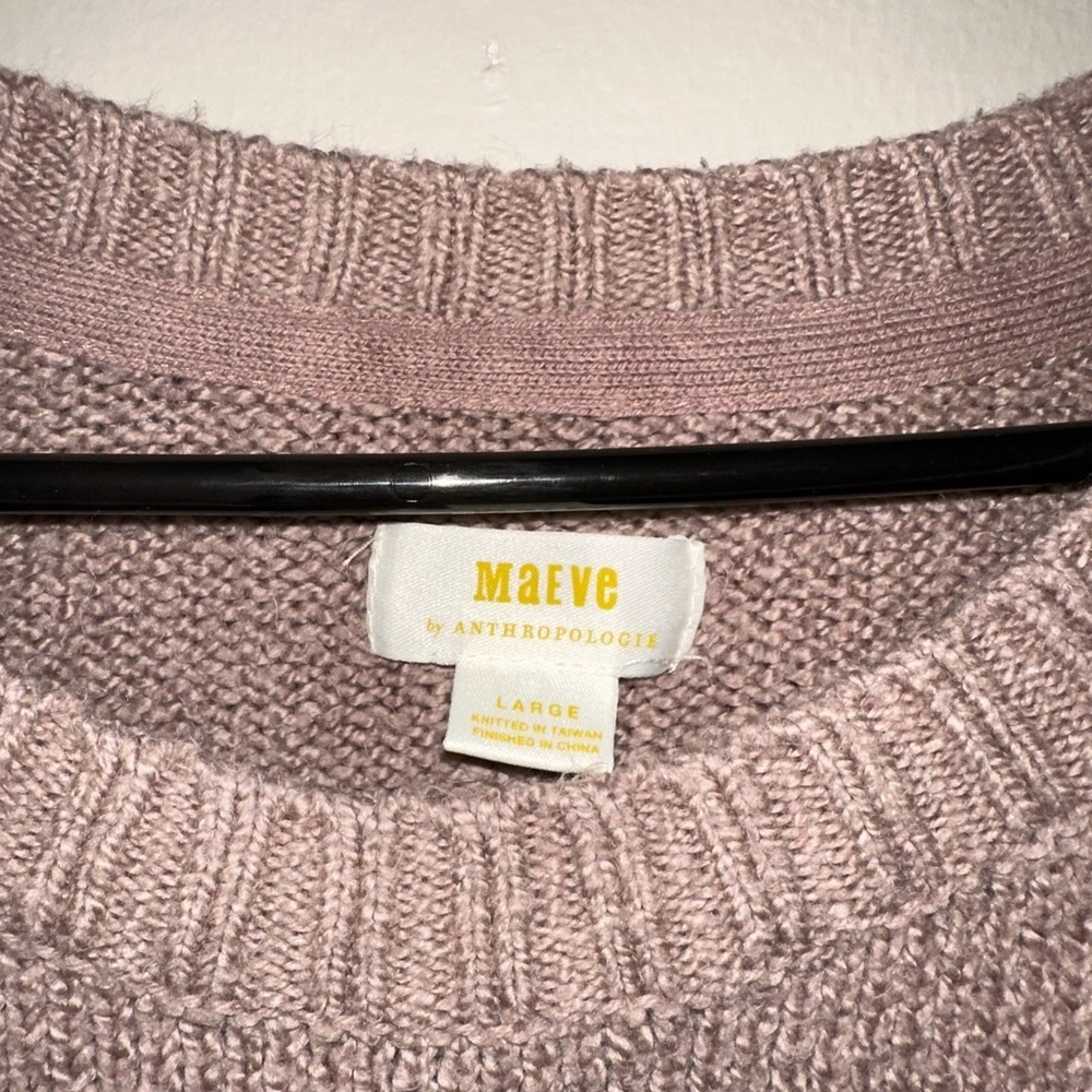 Maeve by Anthropologie Women's Crew Neck Taupe Sweater Size L - Picture 4 of 7